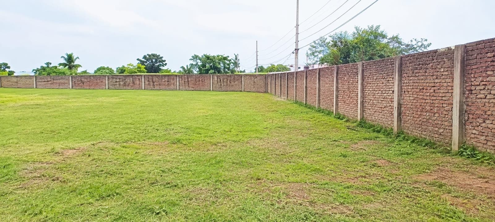 Perimeter wall, cleared plot